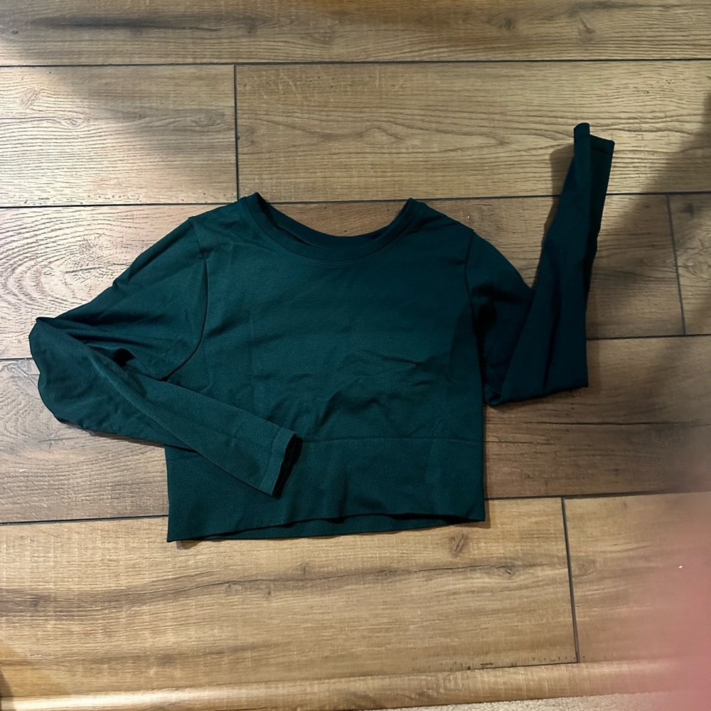 Aerie Green Crop Sweatshirt